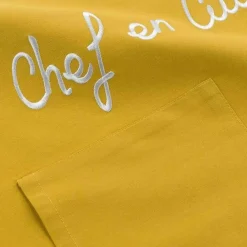 maxibazar Tablier Et Poche 60X84 Cm Coton Cuistot Jaune- Tabliers Et Accessoires