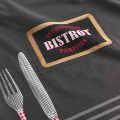 maxibazar Tablier Et Poche 60X84 Cm Coton Imprime Au Bistrot Rouge- Tabliers Et Accessoires