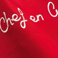 maxibazar Tablier Poche 60X84 Cm Coton Cuistot Rouge- Tabliers Et Accessoires