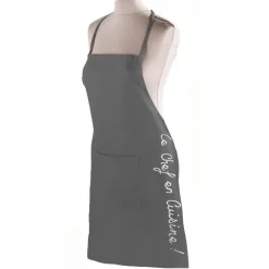 maxibazar Tablier Poche 60X84 Cm Coton Cuistot Anthracite- Tabliers Et Accessoires