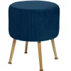 Atmosphera Tabourets>Tabouret Appoint Velours Solaro Bleu