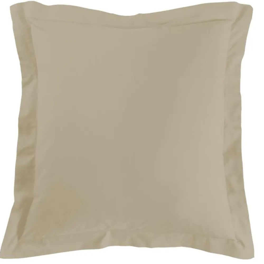 maxibazar Taie D Oreiller Volant Plat 63X63Cm Uni 57 Fils Lina Lin- Taies D'Oreillers Et De Traversins