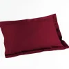 maxibazar Taie D Oreiller Volant Plat 50X70Cm Uni Lina Bourgogne- Taies D'Oreillers Et De Traversins