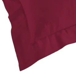 maxibazar Taie D Oreiller Volant Plat 50X70Cm Uni Lina Bourgogne- Taies D'Oreillers Et De Traversins
