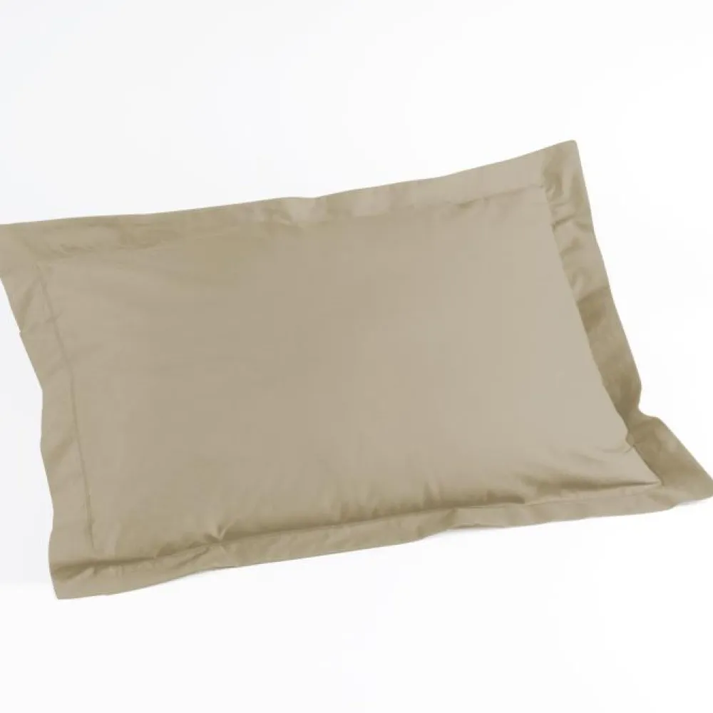 maxibazar Taie D Oreiller Volant Plat 50X70Cm Uni 57 Fils Lina Lin- Taies D'Oreillers Et De Traversins