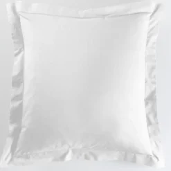maxibazar Taie D Oreiller Volant Plat 63X63Cm Lina Blanche- Taies D'Oreillers Et De Traversins