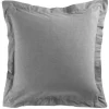 maxibazar Taie D Oreiller Volant Plat 63X63Cm Actually Gris- Taies D'Oreillers Et De Traversins