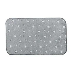 maxibazar Tapis 50 X 80Cm Flanel Uni Phosphorescent Fluo Night Gris- Tapis Enfant