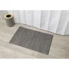 Tapis De Salle De Bain Et Wc|* Tapis Bambou Anti Derapant 50X80Cm Gris Mat
