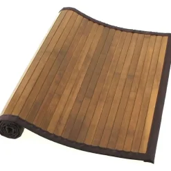 Tapis De Salle De Bain Et Wc|* Tapis Bambou 50X80Cm Naturel Fonce