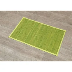 Tapis De Salle De Bain Et Wc|* Tapis Bambou 50X80Cm Vert