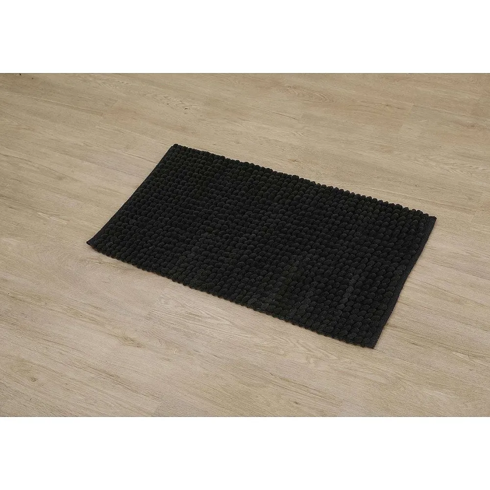 Tapis De Salle De Bain Et Wc|* Tapis Boules 50X90Cm Noir