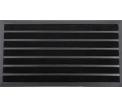 maxibazar Tapis Brooklyn 45X75Cm Polypro Caoutchouc Noir- Tapis D'Entree Et Paillassons