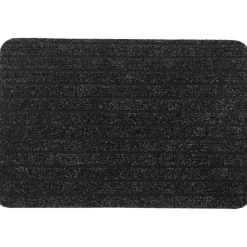 maxibazar Tapis Chloe 40X60Cm Polypro Latex Gris Noir- Tapis D'Entree Et Paillassons