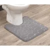 Tapis De Salle De Bain Et Wc|* Tapis Contour Wc Memoire De Forme Galet 50X50Cm Gris Clair