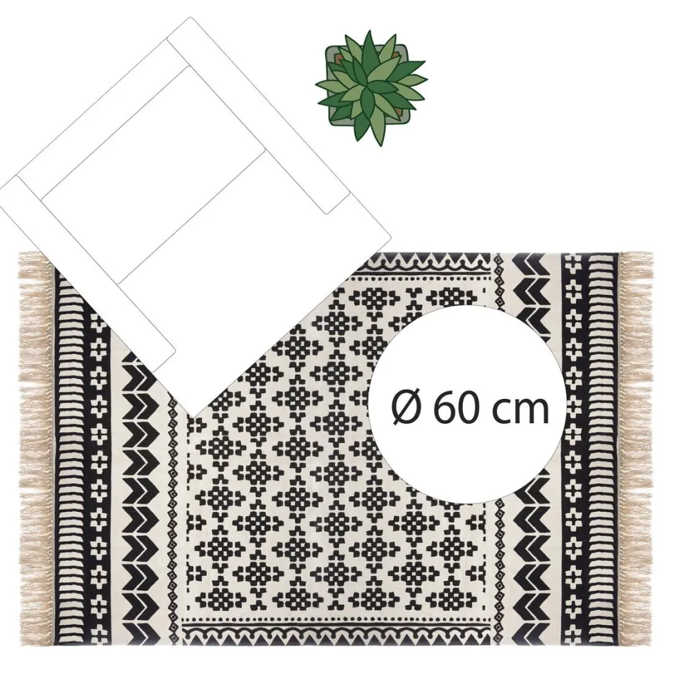 maxibazar Tapis Coton Delhi 120X170Cm- Tapis Deco