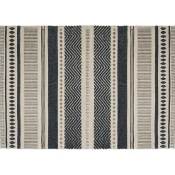 Atmosphera Tapis Coton Imprime Gris Fonce 60X90Cm- Tapis Deco