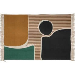 maxibazar Tapis Coton Imprime Joyful 120X170Cm- Tapis Deco