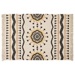 maxibazar Tapis Coton Imprime Tribal 120X170Cm- Tapis Deco