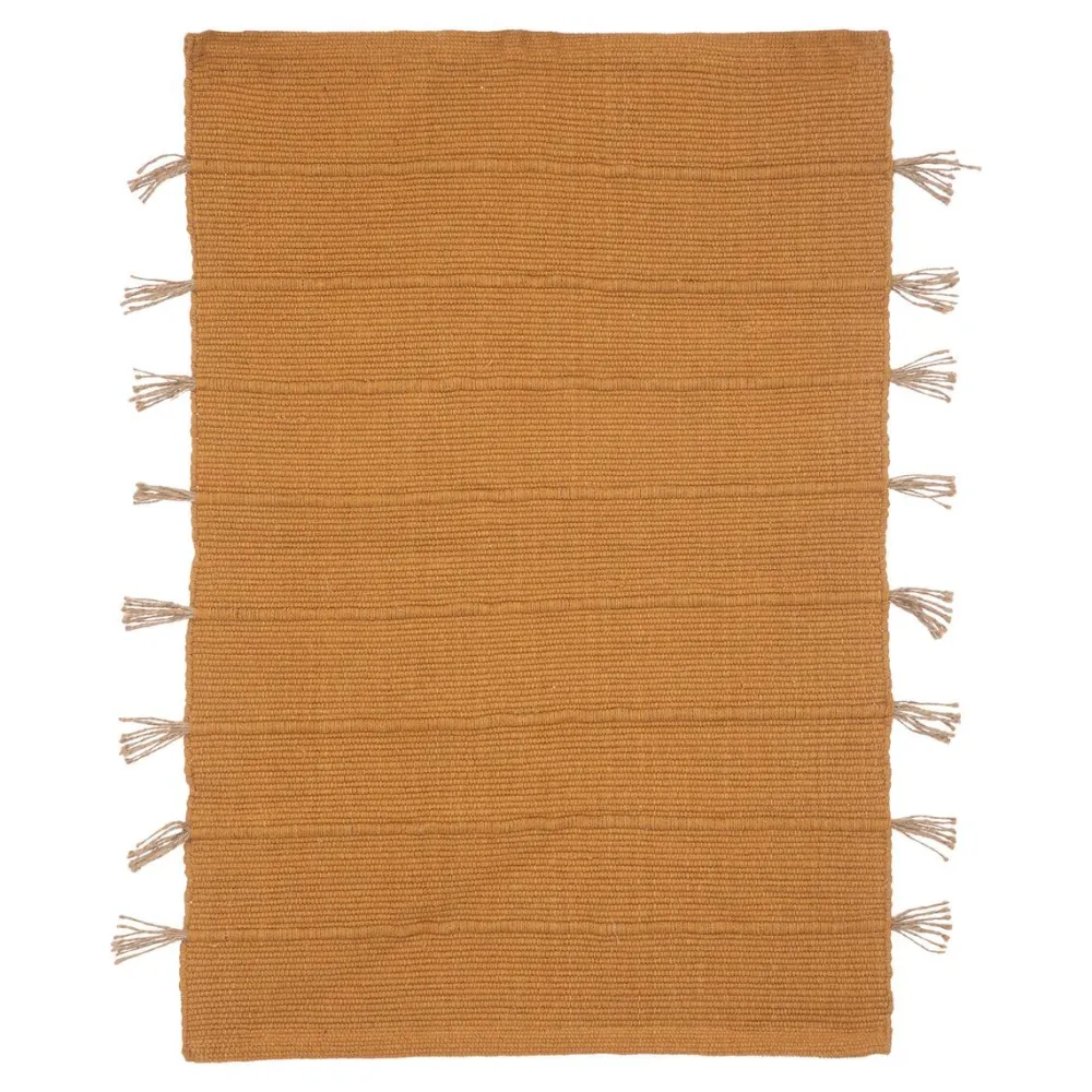 maxibazar Tapis Coton Pompon Jute 60X90Cm En Box- Tapis Deco