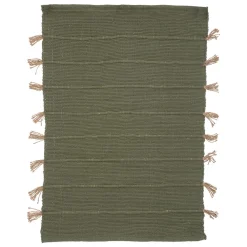 maxibazar Tapis Coton Pompon Jute 60X90Cm En Box- Tapis Deco