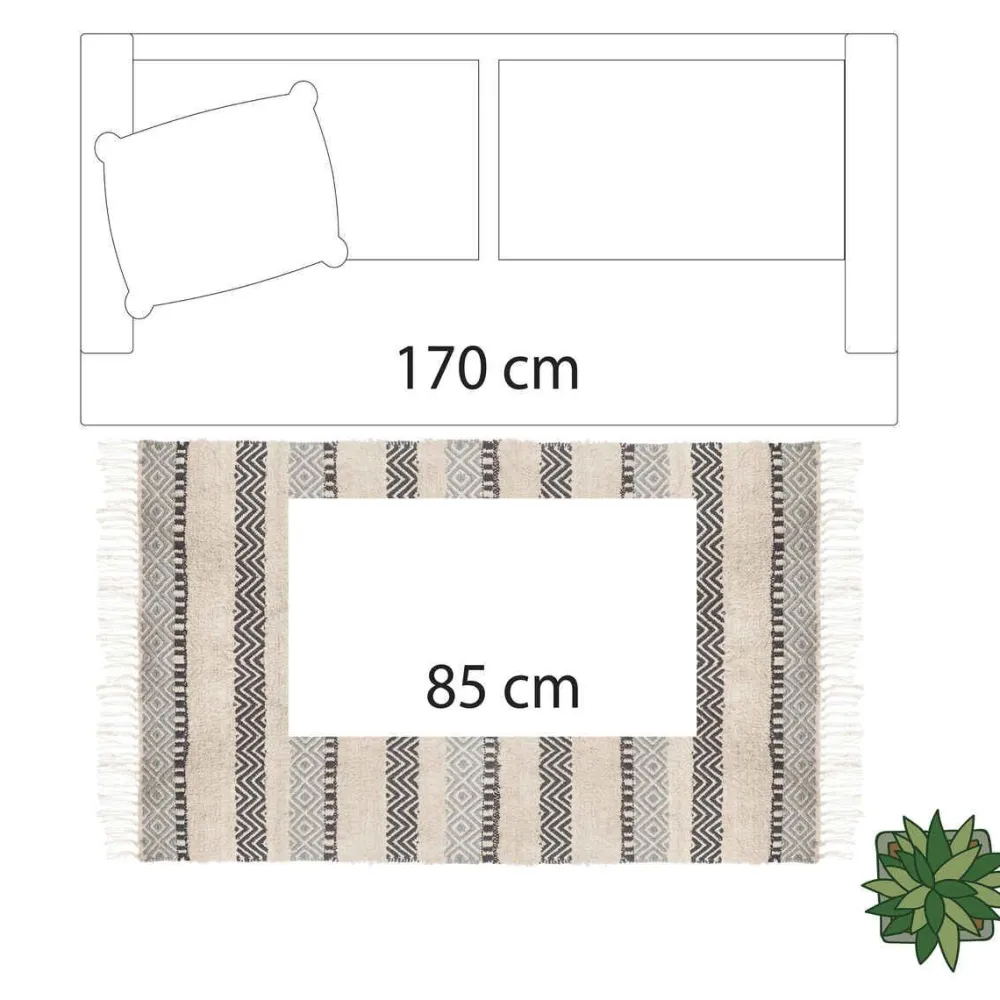 Atmosphera Tapis Coton Relief 2 D.90X150Cm- Tapis Deco