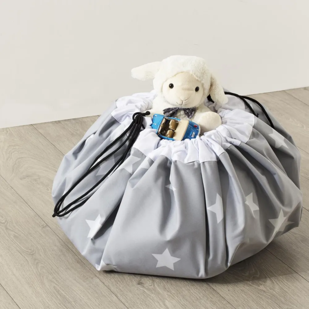 Atmosphera Tapis De Jeux A Remballer Gris- Petits Rangements