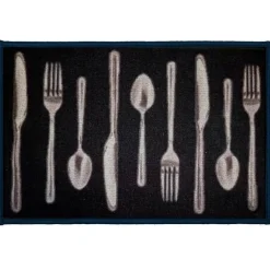 maxibazar Tapis Deco Rectangle 40X60 Cm Imprime Lunch- Tapis De Cuisine