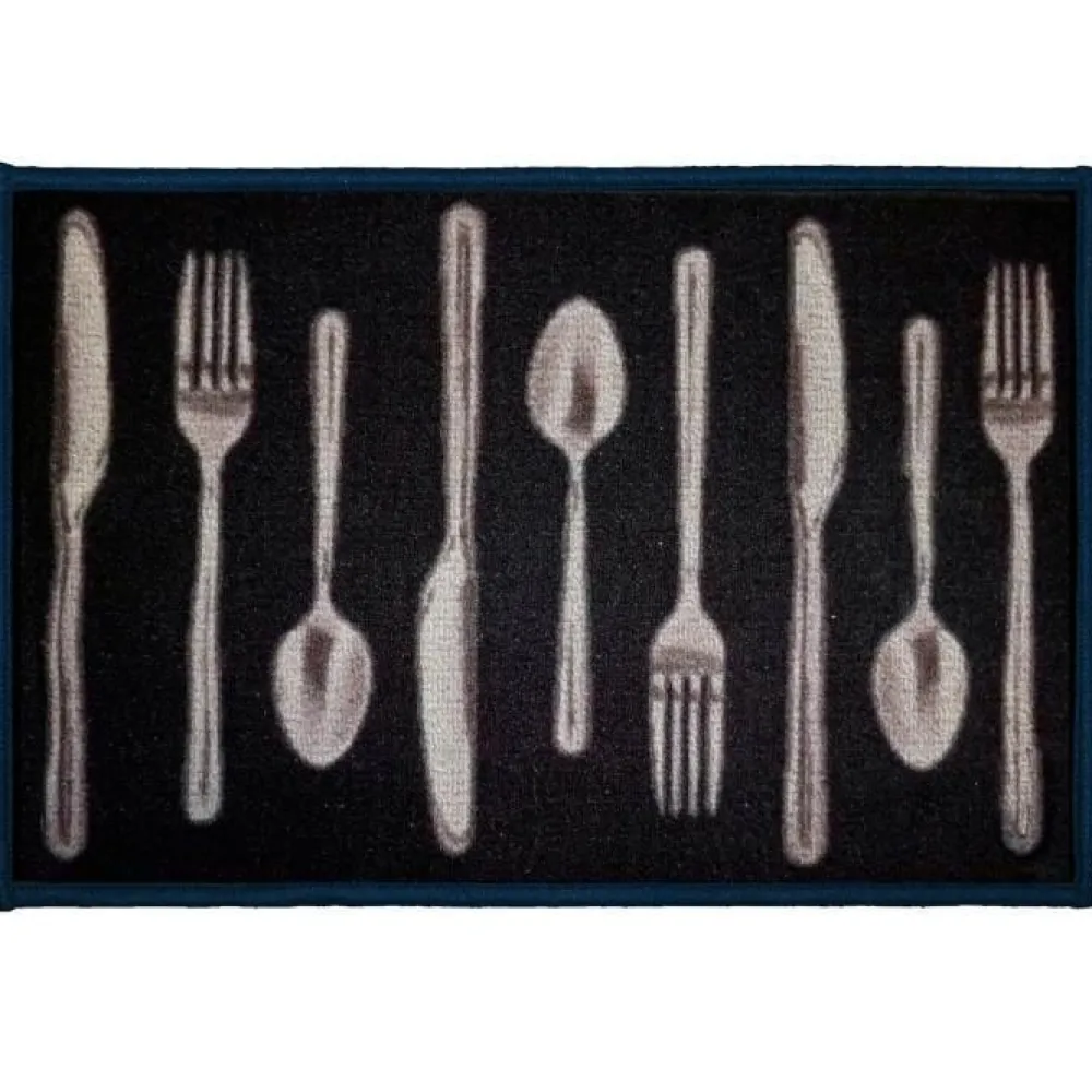 maxibazar Tapis Deco Rectangle 40X60 Cm Imprime Lunch- Tapis De Cuisine