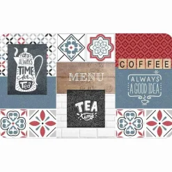 maxibazar Tapis Deco Rectangle 45X75 Cm Mousse Imprimee Theine- Tapis De Cuisine