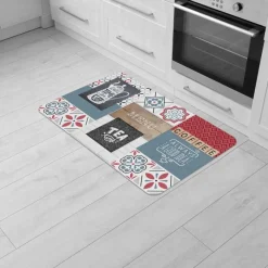 maxibazar Tapis Deco Rectangle 45X75 Cm Mousse Imprimee Theine- Tapis De Cuisine