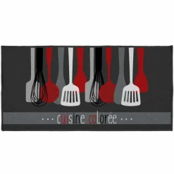 maxibazar Tapis Deco Rectangle 57X115 Cm Imprime Cuisinette- Tapis De Cuisine