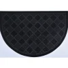 maxibazar Tapis Drew Demi Lune 40X60Cm Damier Caoutchouc Noir- Tapis D'Entree Et Paillassons