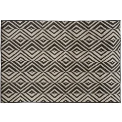 maxibazar Tapis Exterieur Et Interieur Color Noir Et Blanc 120X160Cm- Tapis Exterieur