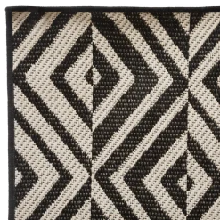 maxibazar Tapis Exterieur Et Interieur Color Noir Et Blanc 120X160Cm- Tapis Exterieur