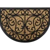 maxibazar Tapis Harry 40X60Cm Coco Demi Lune Caoutchouc Arabesque- Tapis D'Entree Et Paillassons