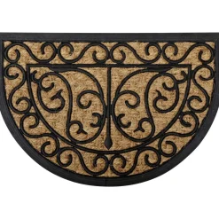 maxibazar Tapis Harry 40X60Cm Coco Demi Lune Caoutchouc Arabesque- Tapis D'Entree Et Paillassons