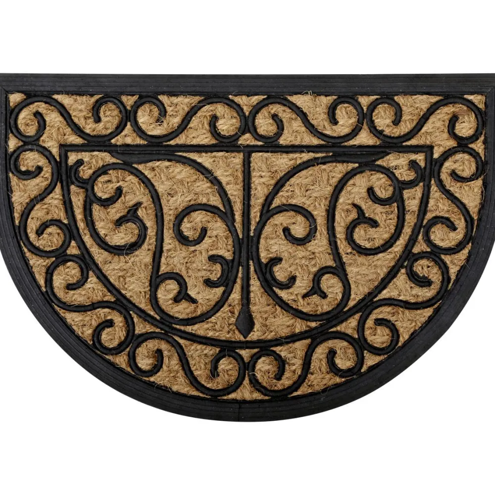 maxibazar Tapis Harry 40X60Cm Coco Demi Lune Caoutchouc Arabesque- Tapis D'Entree Et Paillassons