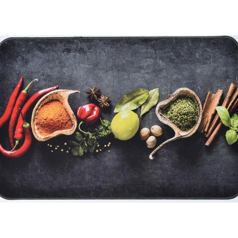 maxibazar Tapis Imp 40X60Cm Polyester Epices- Tapis De Cuisine