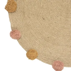 Atmosphera Tapis Jute Lurex Et Pompons- Tapis Enfant