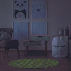 maxibazar Tapis Phosphorescent Etoile Gris 70Cm- Tapis Enfant