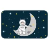 maxibazar Tapis Rectangle 45X75Cm Velours Imprime Petit Astronaute- Tapis Enfant