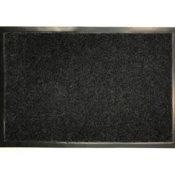 maxibazar Tapis 40X60Cm Polyester Pvc Gris Chine Blanc- Tapis D'Entree Et Paillassons