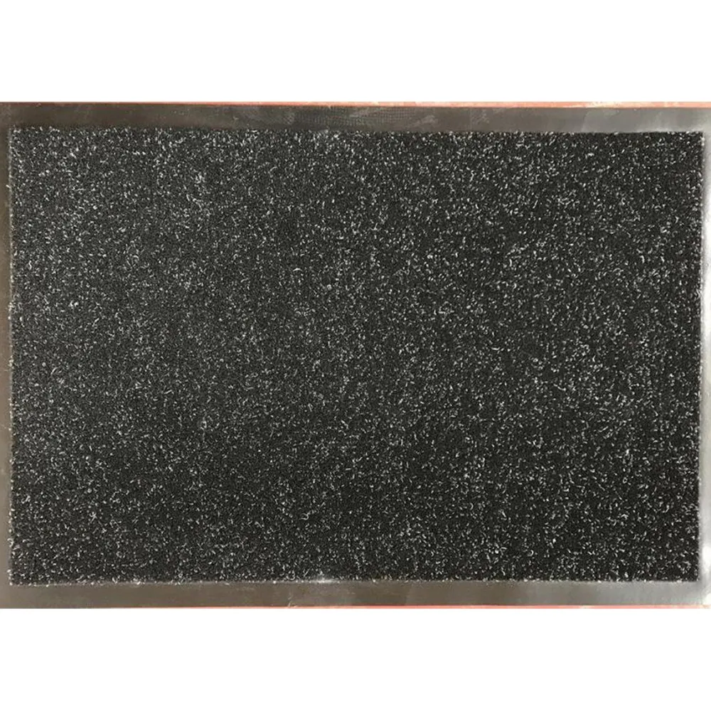 maxibazar Tapis 40X60Cm Polyester Pvc Noir Chine Blanc- Tapis D'Entree Et Paillassons