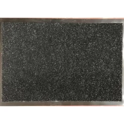 maxibazar Tapis 60X80Cm Polyester Pvc Noir Chine Blanc- Tapis D'Entree Et Paillassons