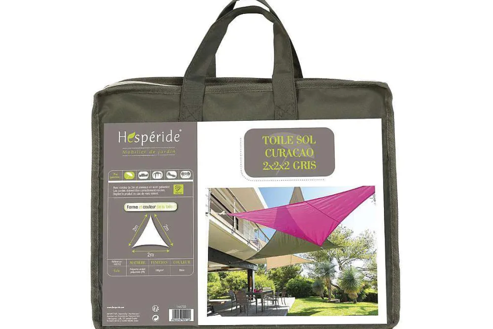 Hespéride Voiles D'Ombrages>Toile Solaire Curacao 2X2X2M Gris