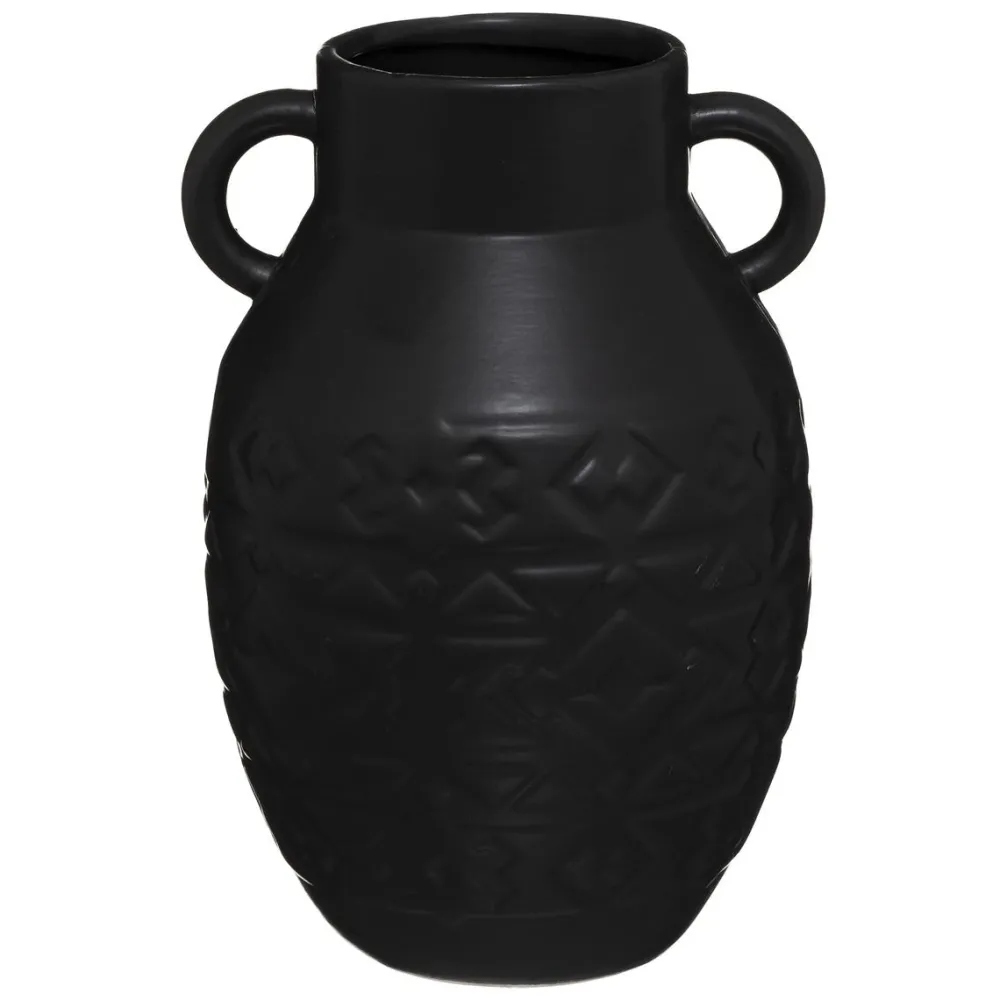 maxibazar Vase Ceramique Mat Anse Tropiques Australes H.25Cm- Vases Et Caches Pots