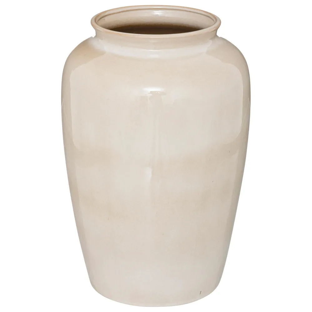 maxibazar Vase Ceramique React Sea View Blanc H.30Cm- Vases Et Caches Pots