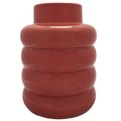 maxibazar Vase Cercles Terracotta Glossy H.19Cm- Vases Et Caches Pots