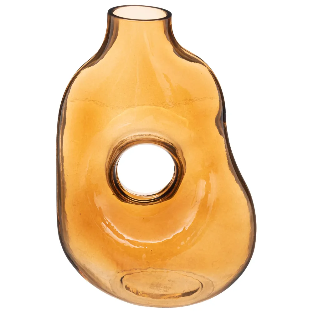 maxibazar Vase Verre Donut Ambre H.25Cm- Vases Et Caches Pots